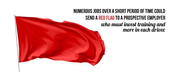 Numerous jobs over a short period of time could send a red flag